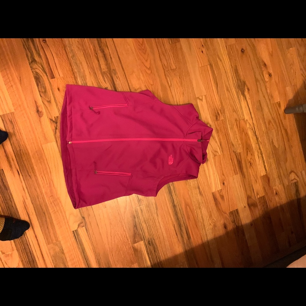 Pink north face vest